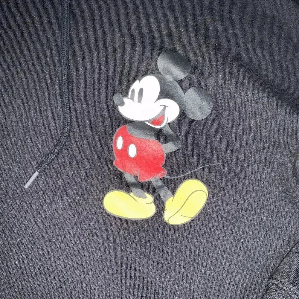 Disney Mickey Mouse Hoodie Youth Medium Black Sweatshirt Hooded Pullover